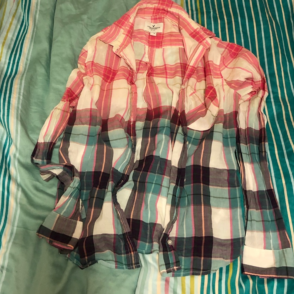 American Eagle Purple/Pink Button Down